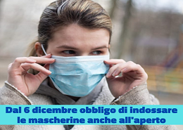Obbligo utilizzo delle mascherine all'aperto