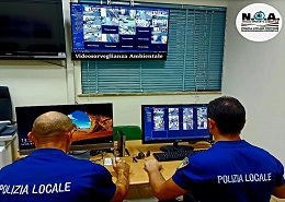 Gli uomini del Comando di Polizia Locale in azione