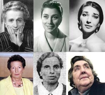 Titina De Filippo - Iole Giugni Lattari - Maria Callas - Tina Lagostena Bassi - Teresa Gullace - Alda Merini 
